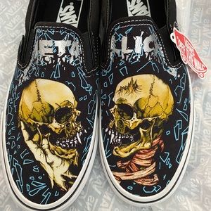 LIMITED EDITION Metallica x Vans slip on shoes size 6 mens 7.5 womens